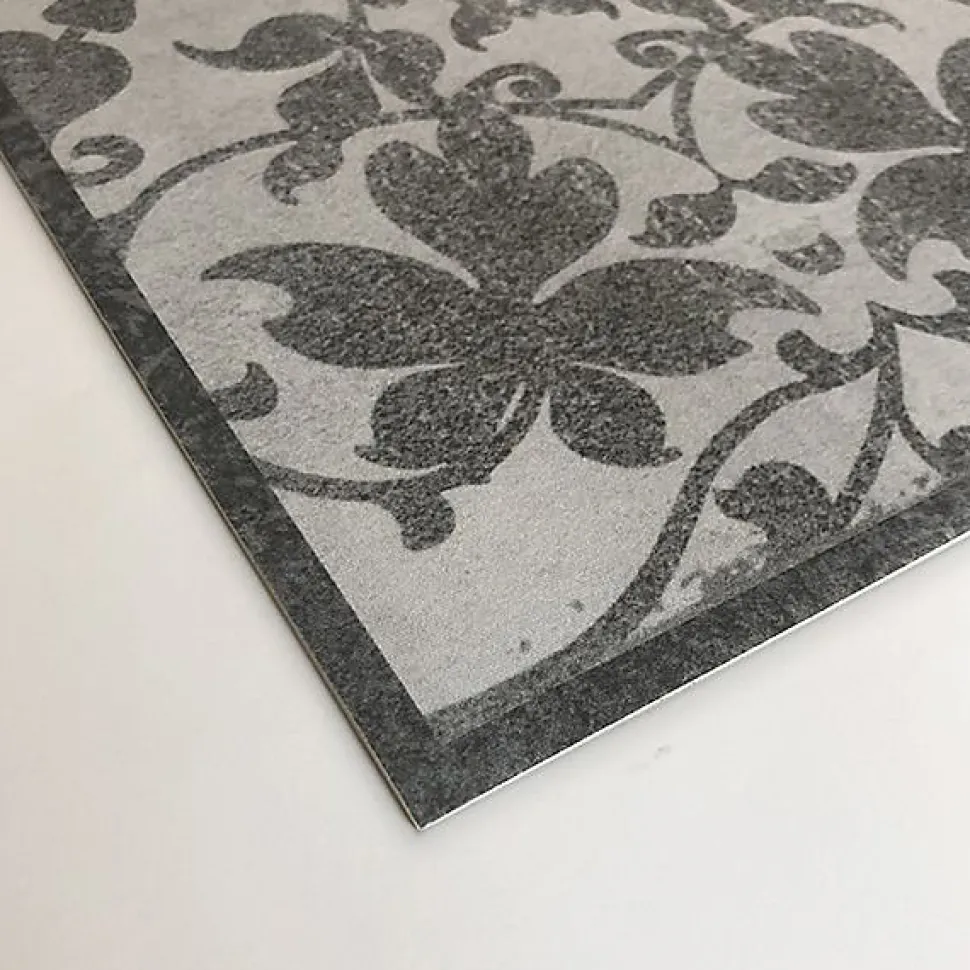 Tapis de Cuisine en Vinyle Antidérapant Ciment Damassé 50x120