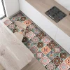 Tapis de Cuisine en Vinyle Antidérapant Tuiles Siciliennes 50x180