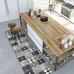 Tapis de Cuisine en Vinyle Antidérapant Ciments d'Ardoise 50x120