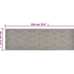 Tapis de cuisine lavable impression losange 60x180 cm velours vidaXL