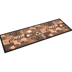 Tapis de cuisine lavable Marron café 60x180 cm