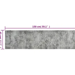 Tapis de cuisine lavable impression béton 45x150 cm velours
