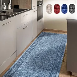 Tapis de cuisine sur mesure, Primaverum, Bleu acier 66 x 100 cm