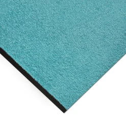 Tapis de Porte Paillasson d'entrée Monochrom Turquoise 90 x 100 cm - Floordirekt