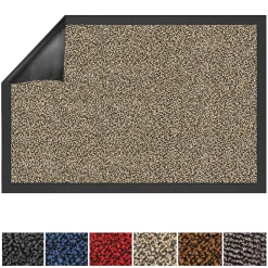 Tapis de Porte Paillasson d'entrée SKY Couleur moutarde-noir 90 x 150 cm - Floordirekt