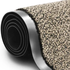 Tapis de Porte Paillasson d'entrée SKY Couleur moutarde-noir 90 x 150 cm - Floordirekt
