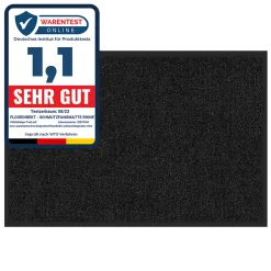Tapis de Porte Paillasson d'entrée Rhine Noir 90 x 300 cm