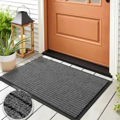 Tapis de Porte Paillasson d'entrée Dura Gris 66 x 120 cm