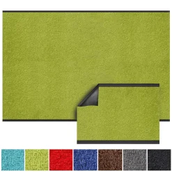 Tapis de Porte Paillasson d'entrée Monochrom Vert citron 90 x 200 cm - Floordirekt