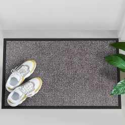 Tapis de Porte Paillasson d'entrée Rhine Gris 90 x 150 cm