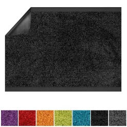 Tapis de Porte Paillasson d'entrée Use&Wash Noir 135 x 200 cm - Floordirekt