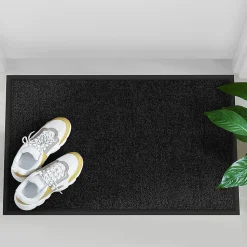 Tapis de Porte Paillasson d'entrée Rhine Noir 60 x 90 cm