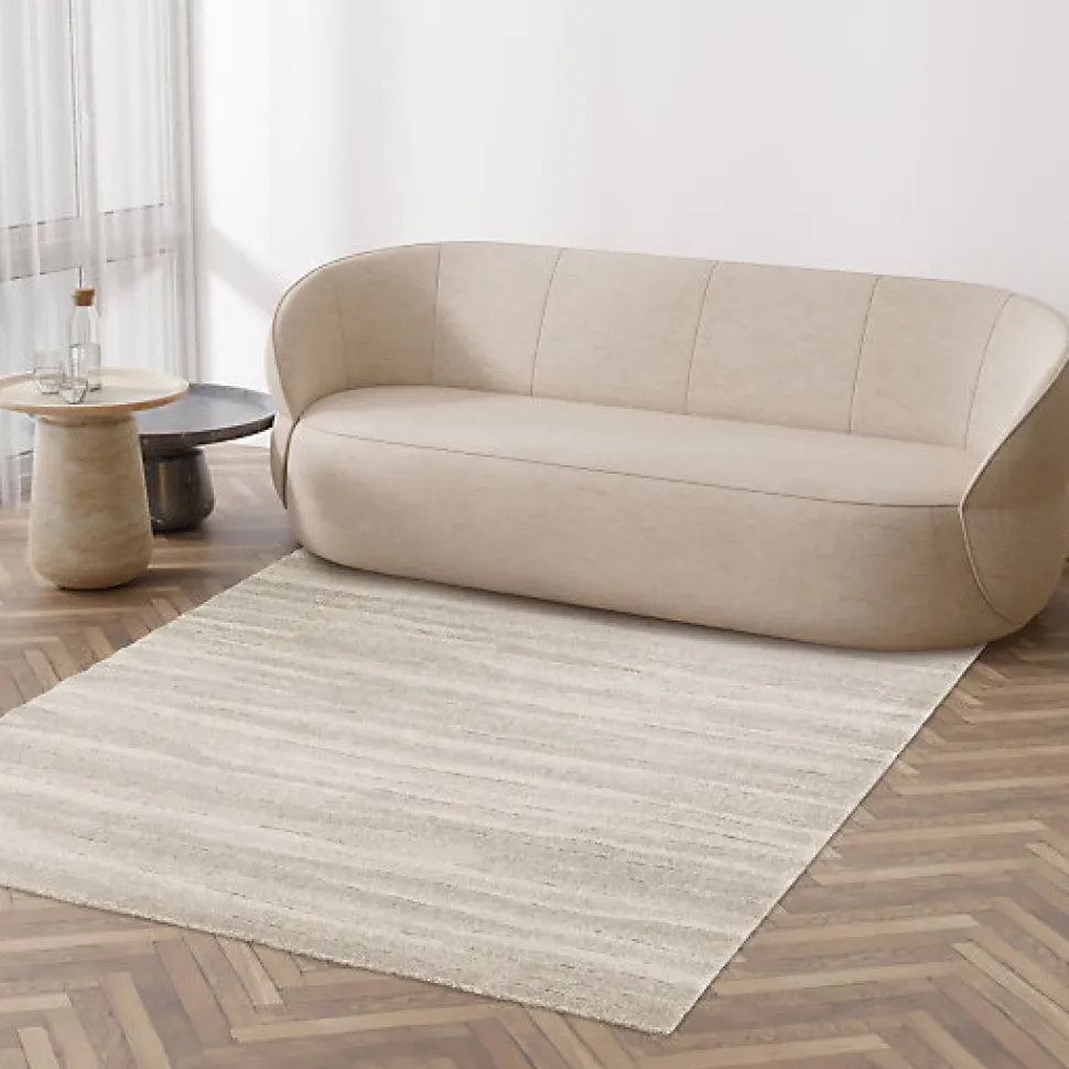 Tapis de salon doux à motif organique - Nube - Beige et crème - 120 x 170 cm