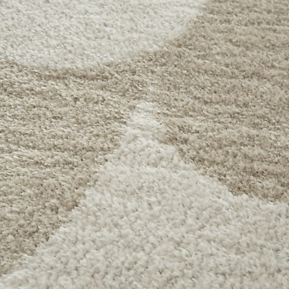 Tapis de salon en matière recyclée - Arty - Marron et beige - 80 x 150 cm