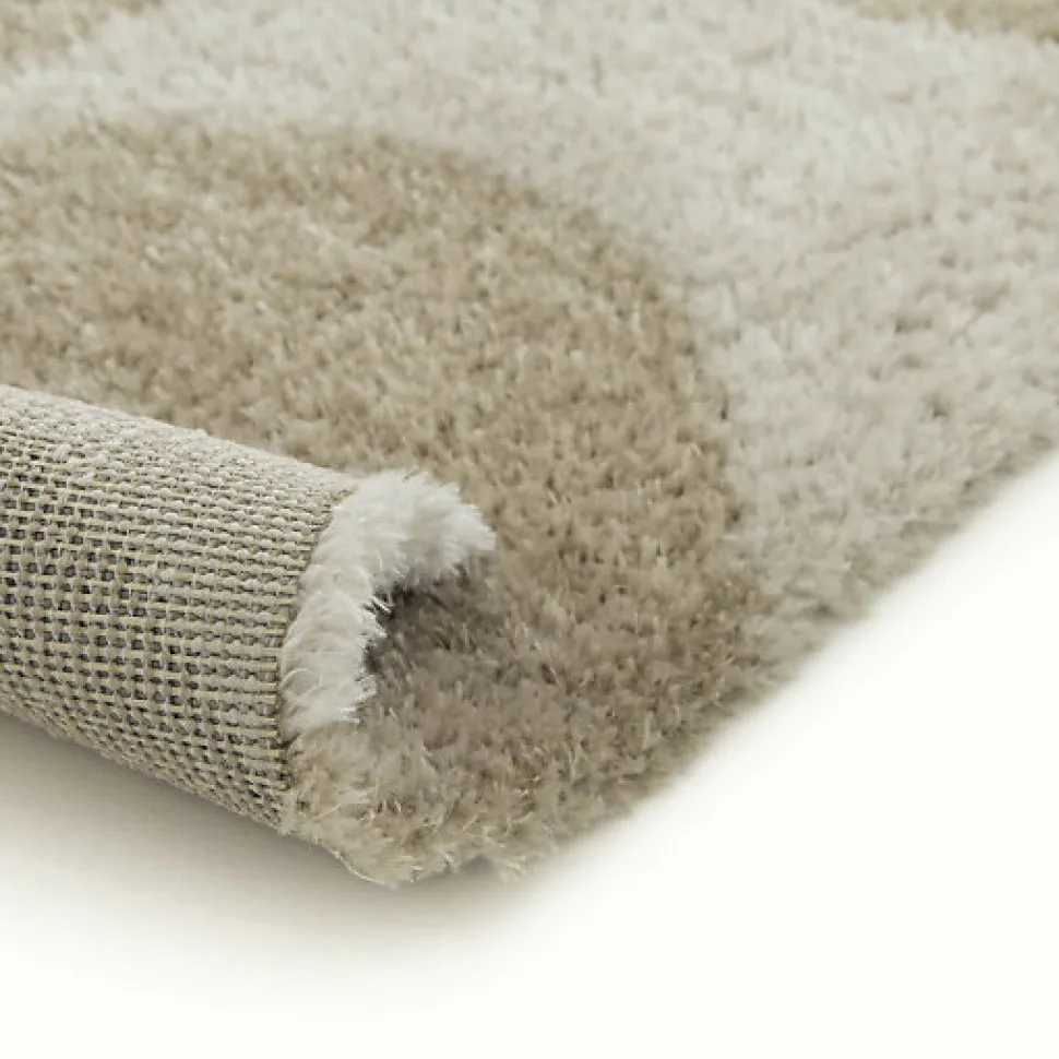 Tapis de salon en matière recyclée - Arty - Marron et beige - 80 x 150 cm