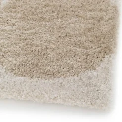 Tapis de salon en matière recyclée - Arty - Marron et beige - 80 x 150 cm