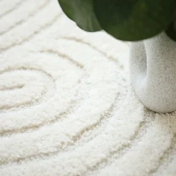 Tapis de salon en relief - Circle - Courbe crème - 200 x 290 cm