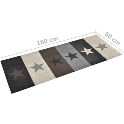 Tapis de sol de cuisine lavable Étoile 60x180 cm