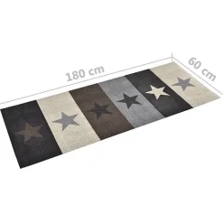 Tapis de sol de cuisine lavable Étoile 60x180 cm