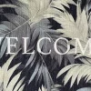 Tapis d'entrée absorbant feuillage welcome bleu et blanc L.60 x l.40 cm Sweetsol