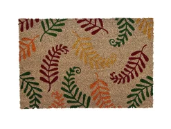 Tapis d'entrée absorbant fibres de coco fougère multicouleurs L.40 x l.60 cm