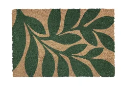 Tapis d'entrée absorbant fibres de coco feuillage vert l L.40 x l.60 cm