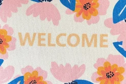 Tapis d'entrée absorbant Welcome pastel L.60 x l.40 cm Sweetsol