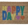 Tapis d'entrée antidérapant en fibre de coco " Happy day " multicouleurs L.60 x l.40cm