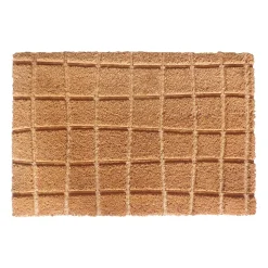 Tapis d'entrée antidérapant en fibre de coco quadrillage L.60 x l.40cm Ornami