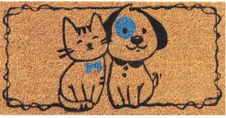 Tapis d'entrée coco animaux L.50 x l.25 cm