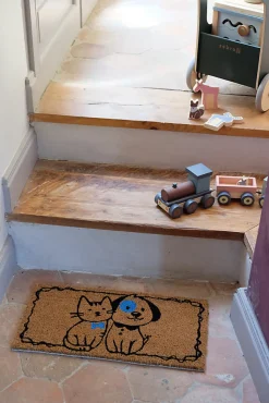 Tapis d'entrée coco animaux L.50 x l.25 cm
