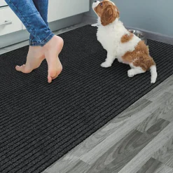 Tapis d'entrée côtelé antisalissures & antidérapant - 1er prix - Anthracite - Rouleau de 2m x 2m