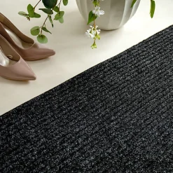 Tapis d'entrée côtelé antisalissures & antidérapant - 1er prix - Anthracite - Rouleau de 2m x 2m