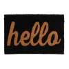 Tapis d'entrée en fibre de coco à motifs imprimé typographique noir L.60 x l.4 L.75 x l.45 x ep.1,5 cm