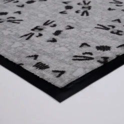 Tapis d'entrée polyamide imprimé chat L.60 x l.40 cm