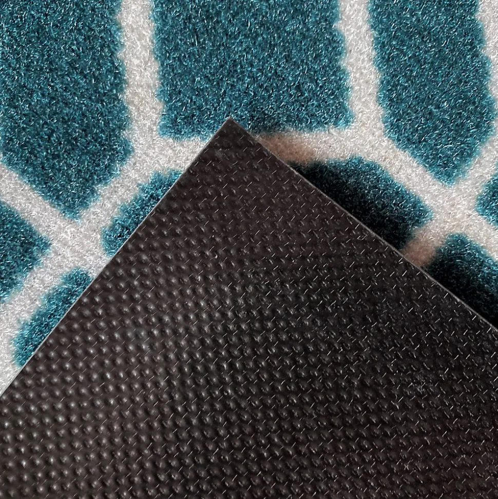 Tapis d'entrée polypropylène Boykins GoodHome motif vert L.45 x l.75 cm