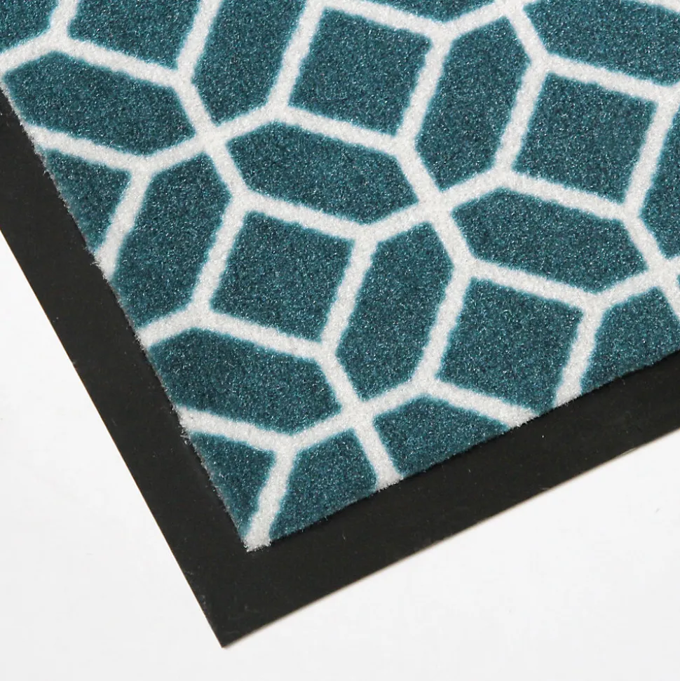 Tapis d'entrée polypropylène Boykins GoodHome motif vert L.60 x l.90 cm