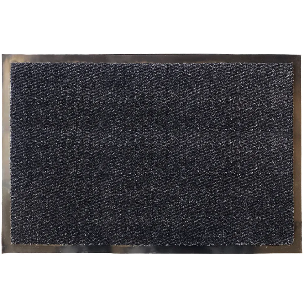 Tapis d'entrée polypropylène Boykins GoodHome gris foncé L.60 x l.90 cm