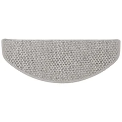 Tapis d'escalier Sabang Aspect Sisal, Argent, Demi-circulaire 23,5 x 65 cm