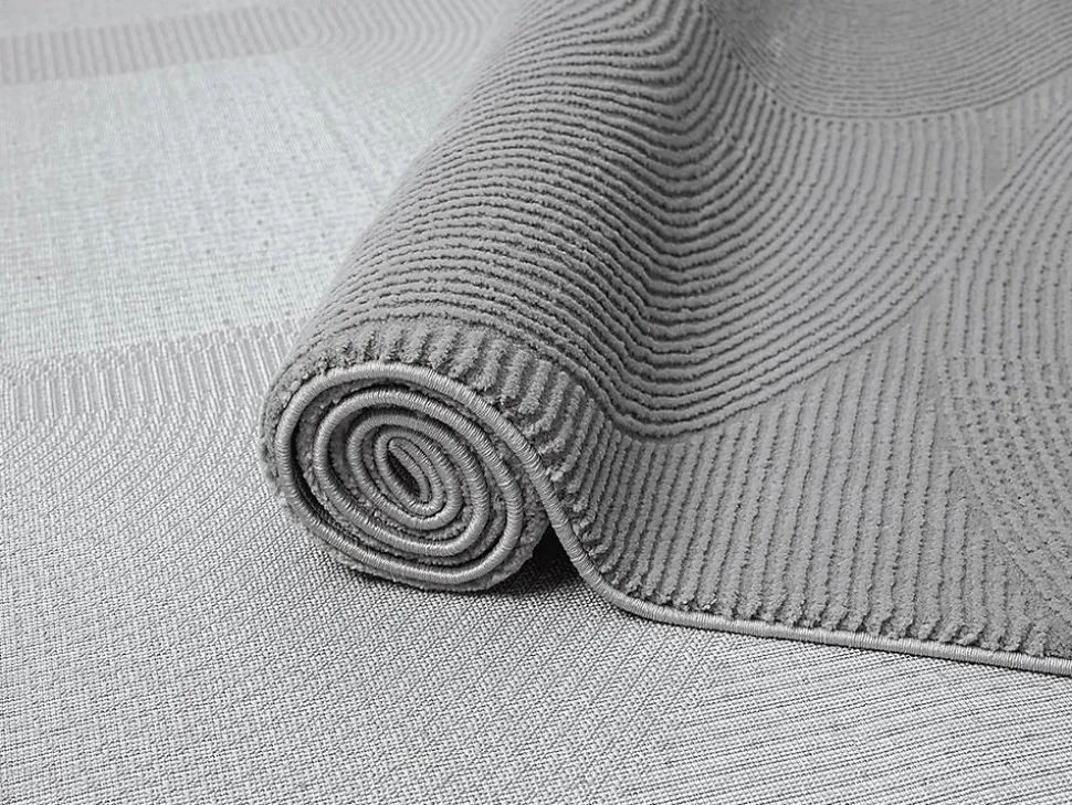 Tapis design salon Moderne Art Curve Durable, Gris, 80 x 150 cm - LIMA