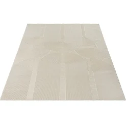 Tapis design salon Moderne Art Curve Durable, Beige clair, 80 x 150 cm - LIMA