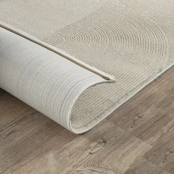 Tapis design salon Moderne Art Curve Durable, Beige clair, 80 x 150 cm - LIMA