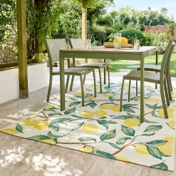 Tapis d'extérieur Capu palm citron l.160 x L.230 cm