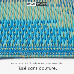 Tapis d'extérieur réversible rectangulaire - amber - bleu - 150 x 240 cm - HOMESCAPES