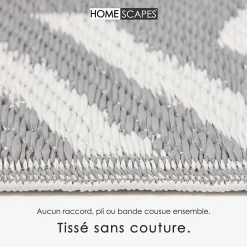 Tapis d'extérieur réversible rectangulaire - luna - gris- 120 x 180 cm - HOMESCAPES