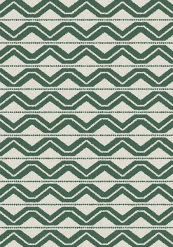 Tapis d'extérieur Tio vert et blanc l.150 x L.200 cm