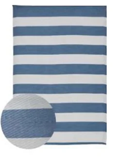 Tapis d'extérieur tissé à rayures bleu et blanc L.230 x l.160 cm, Dylrev