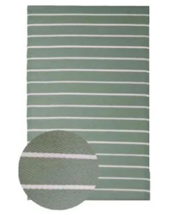 Tapis d'extérieur tissé à rayures vert et blanc L.170 x l.120 Dylrev