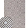 Tapis d'extérieur tissé imprimé losanges taupe L.230 x l.160 Dylrev