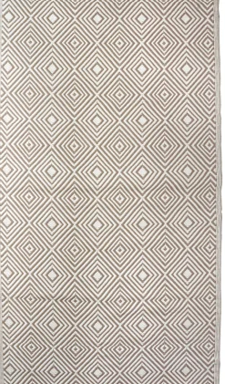 Tapis d'extérieur tissé imprimé losanges taupe L.230 x l.160 Dylrev